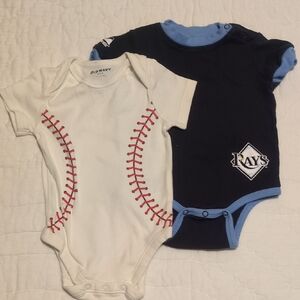 Old Navy Baseball and Rays Bodysuit Set - White and Navy